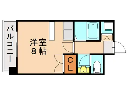 ルミナスAI天神(ワンルーム/2階)の間取り写真