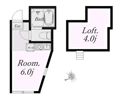 ユナイト大口トリチェリ(ワンルーム/2階)の間取り写真