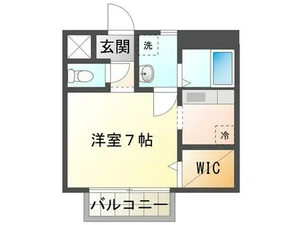 サンボナール(1K/1階)の間取り写真