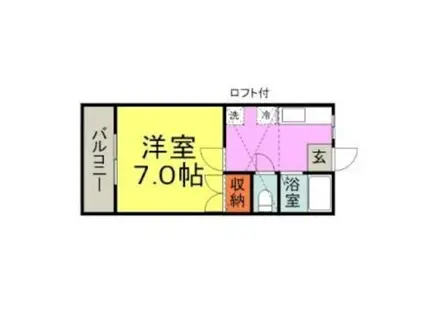 コメット五条II(1K/2階)の間取り写真