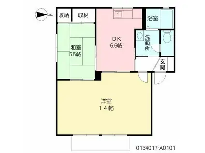 ガーデンハイツ錦 (1LDK/1階)の間取り写真