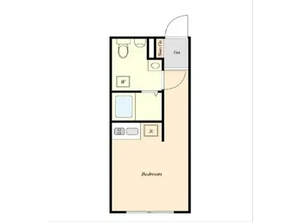 HW.HILLS(ワンルーム/1階)の間取り写真