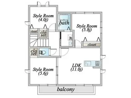 ザ・ブリス(3LDK/2階)の間取り写真
