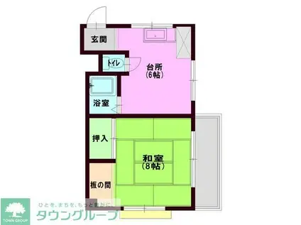 八十吉コーポ(1K/3階)の間取り写真