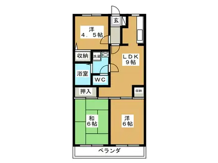 フレシールM2(3DK/1階)の間取り写真