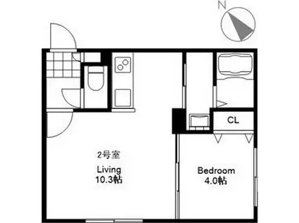 AURELIA琴似(1LDK/3階)の間取り写真