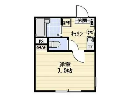 クオン浜町(1K/3階)の間取り写真