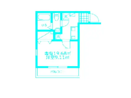 モンステラ新羽A(1K/2階)の間取り写真