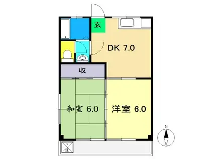 第3コーポ谷内(2DK/3階)の間取り写真