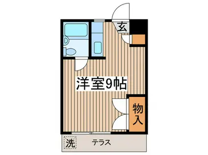 モンテヴェール(ワンルーム/1階)の間取り写真