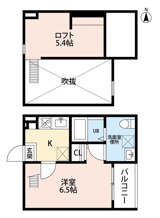 PARTENZA志賀本通(1K/2階)の間取り写真