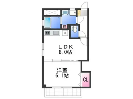 エフォールヒロII(1LDK/3階)の間取り写真