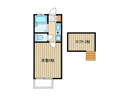 ルネ東長崎(1K/2階)の間取り写真