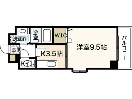 アバント宮内(1K/2階)の間取り写真