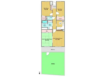 茂ケ崎3丁目マンション(3LDK/1階)の間取り写真