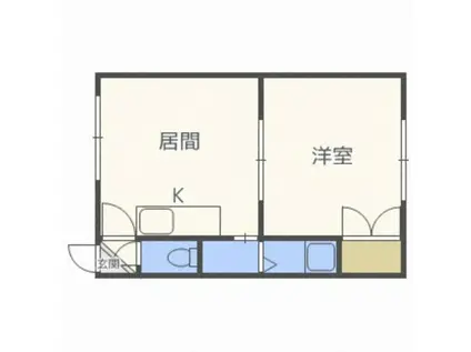 キリエI(1LDK/2階)の間取り写真