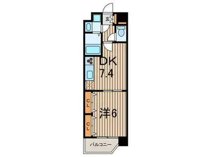 ルーチェ茗荷谷(1DK/3階)の間取り写真