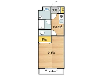 MAS RESIDENCE 美咲野(1K/3階)の間取り写真