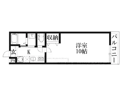 アークリード石山(1K/1階)の間取り写真