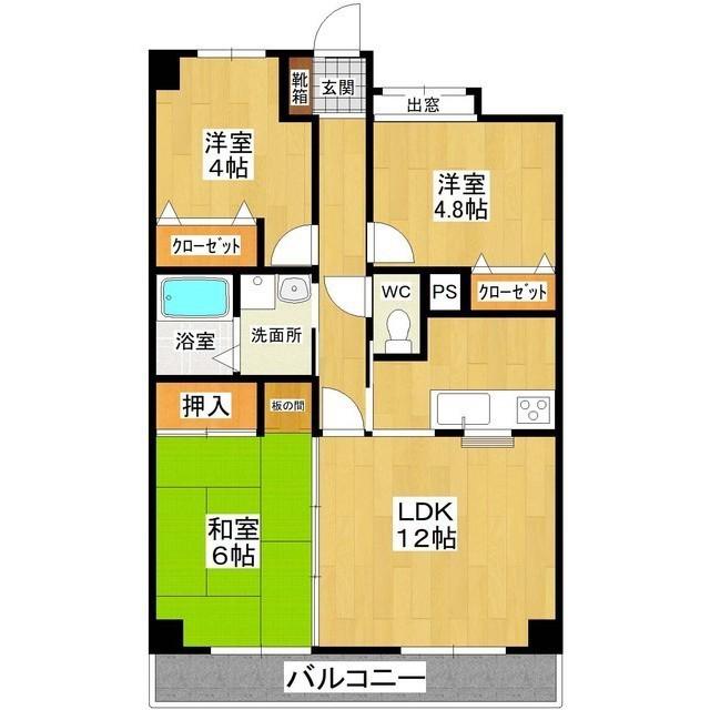 ロータスハウス(3LDK/7階)の間取り写真