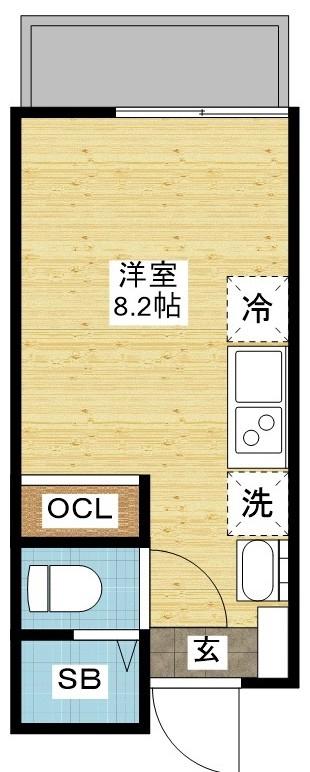 デ・クメール赤迫(ワンルーム/1階)の間取り写真