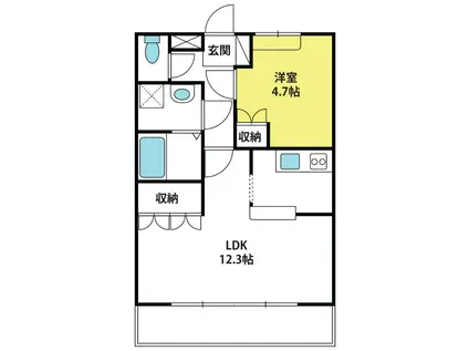 グレートノーブルB(1LDK/2階)の間取り写真