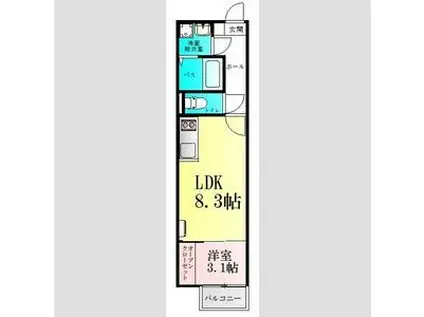 CREST(1LDK/1階)の間取り写真