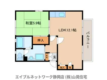 フィアット(1LDK/2階)の間取り写真