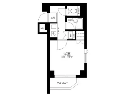 ルーブル中野坂上参番館(1K/4階)の間取り写真