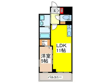 VITA荒本(1LDK/4階)の間取り写真