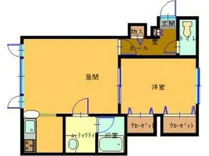 ル・シフォン(1LDK/1階)の間取り写真