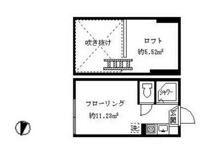 フェリスフリージア(ワンルーム/2階)の間取り写真