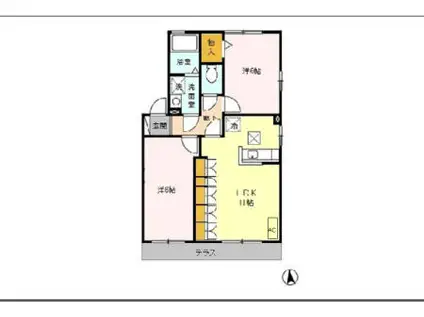 クレスト(2LDK/1階)の間取り写真