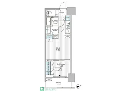 パークアクシス市川(1LDK/2階)の間取り写真