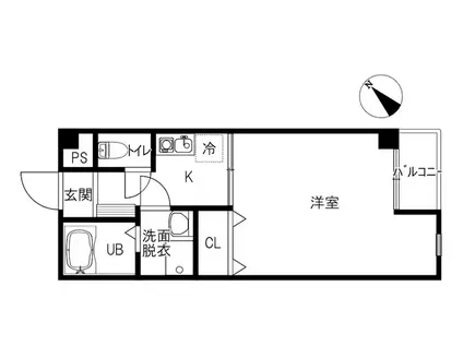 クリスタルシップ(1K/2階)の間取り写真