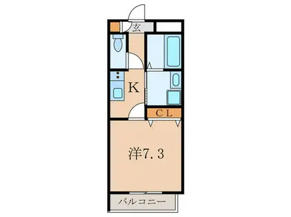 モレス・ヴィラ塚口(1K/3階)の間取り写真