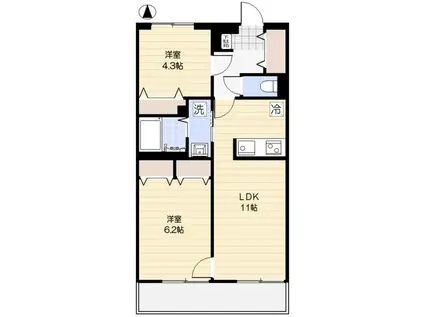 マーガレット(2LDK/1階)の間取り写真