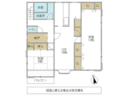 カフェ・ランブル店舗(2LDK/2階)の間取り写真