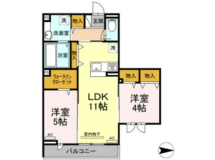 ロイジェント井荻C棟 C棟(2LDK/2階)の間取り写真