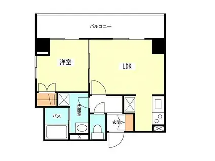 CIMENT二子玉川(1LDK/4階)の間取り写真