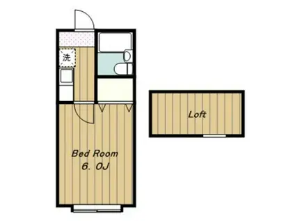 第2ハイツアメヤ(1K/2階)の間取り写真