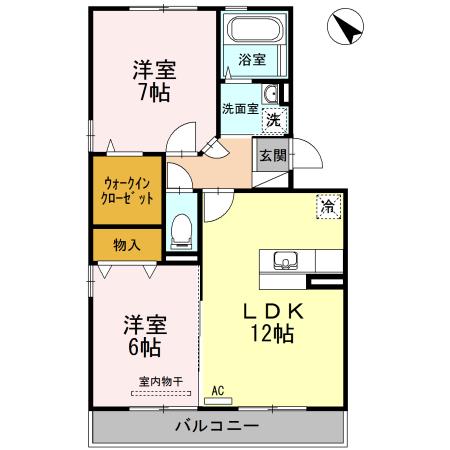 ブルースカイII(2LDK/3階)の間取り写真