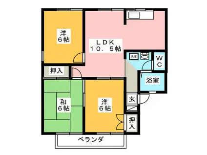 セジュール三宅(3LDK/2階)の間取り写真