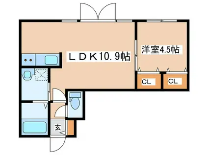 AYUMILLION2・6(1LDK/3階)の間取り写真