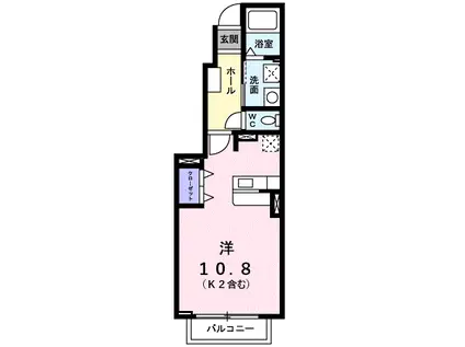 ライフコート東唐津B(ワンルーム/1階)の間取り写真
