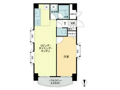 ライオンズマンション青葉通第2(1LDK/4階)の間取り写真