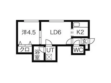 アビタ琴似(1LDK/3階)の間取り写真