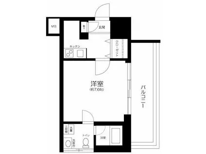 DUARES麹町(1K/6階)の間取り写真