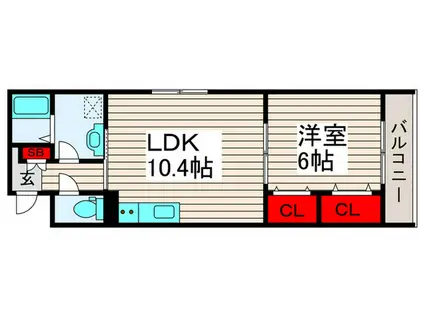 EXCELSIS(1LDK/2階)の間取り写真