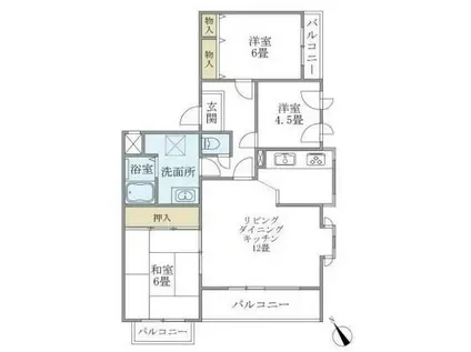 ヴェール久我山(3LDK/2階)の間取り写真